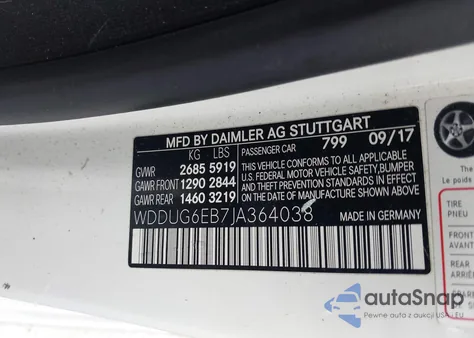 2018 Mercedes-Benz S 450 4Matic z USA, uszkodzony, nr VIN WDDUG6EB7JA364038